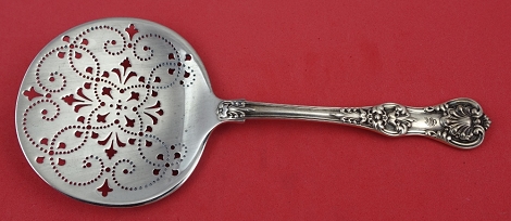 Tomato Server w/ unique hand piercing w/ fleur de lis  7 7/8